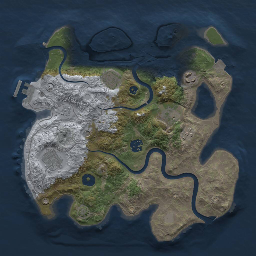 Rust Map: Procedural Map, Size: 3000, Seed: 187962862, 11 Monuments
