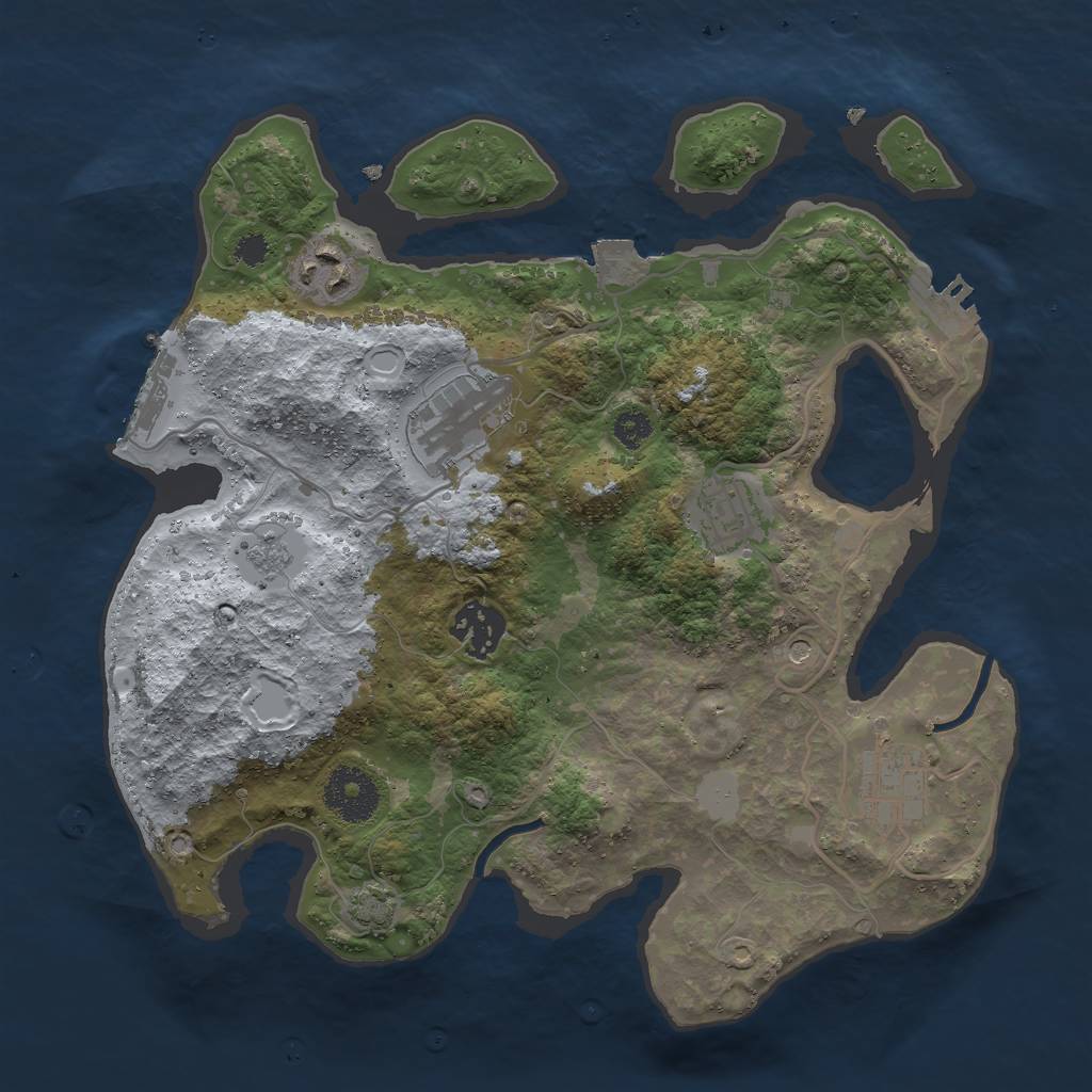 Rust Map: Procedural Map, Size: 3000, Seed: 187962862, 13 Monuments