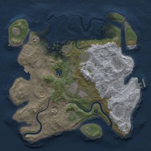 Thumbnail Rust Map: Procedural Map, Size: 3600, Seed: 76121183, 16 Monuments