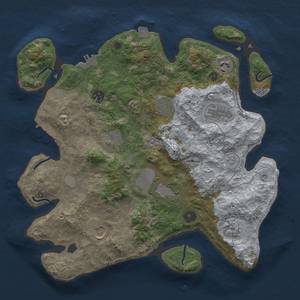 Thumbnail Rust Map: Procedural Map, Size: 3600, Seed: 76121183, 17 Monuments