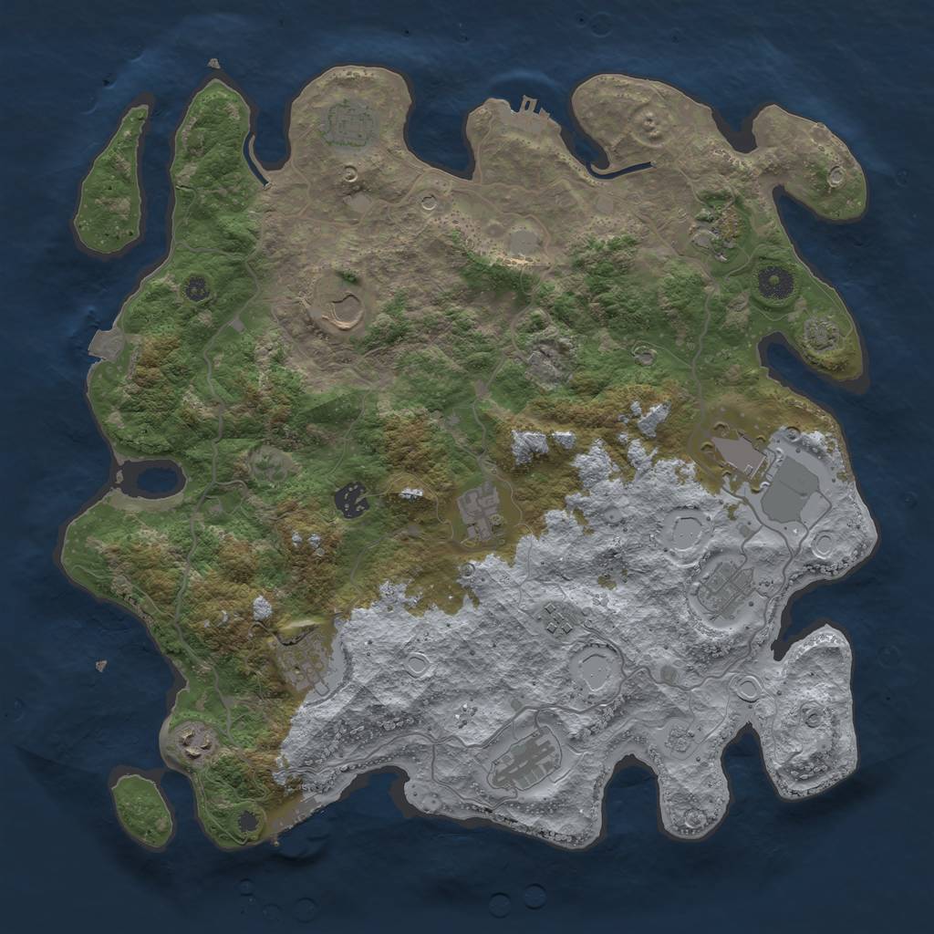 Rust Map: Procedural Map, Size: 4000, Seed: 12372848, 19 Monuments