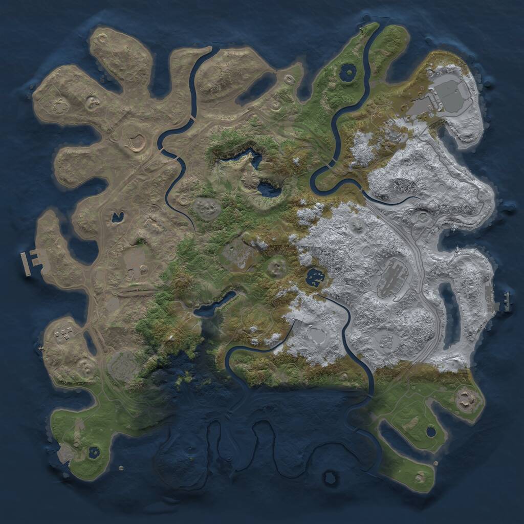 Rust Map: Procedural Map, Size: 4400, Seed: 74525376, 16 Monuments