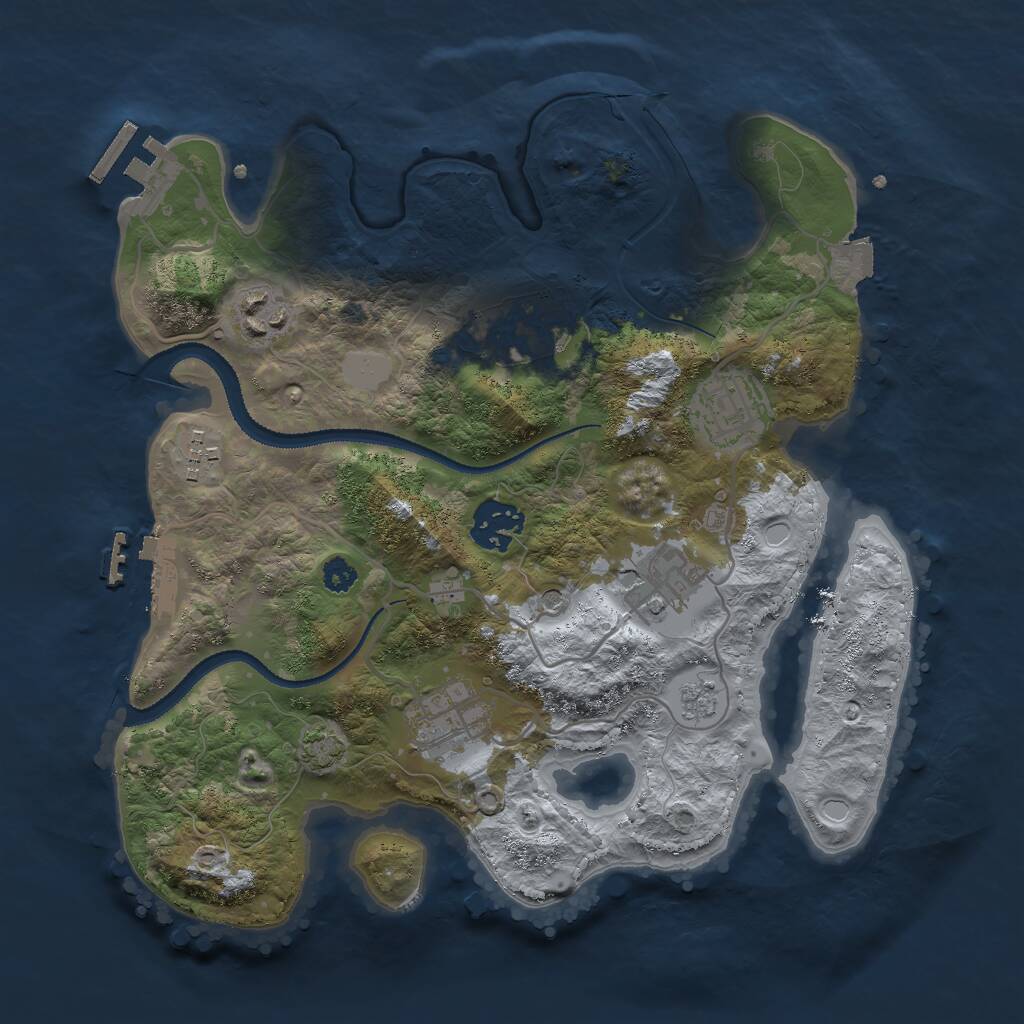 Rust Map: Procedural Map, Size: 3000, Seed: 850808901, 13 Monuments