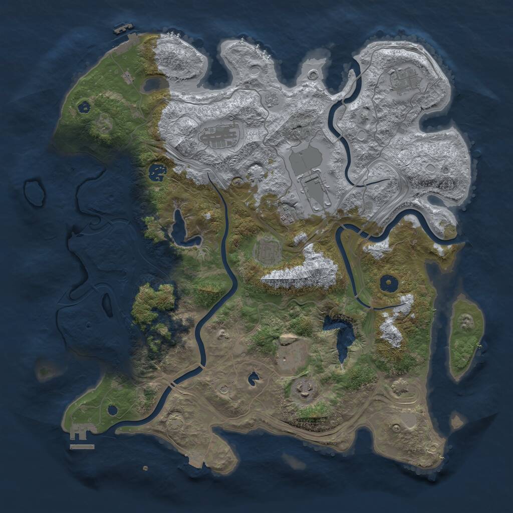 Rust Map: Procedural Map, Size: 4250, Seed: 416227069, 14 Monuments