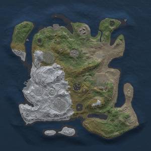 Thumbnail Rust Map: Procedural Map, Size: 3000, Seed: 1915087423, 12 Monuments