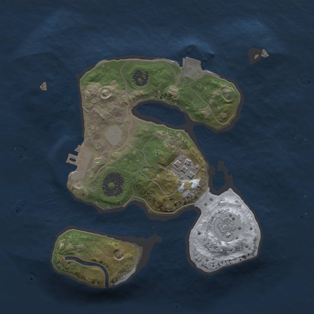 Rust Map: Procedural Map, Size: 2000, Seed: 1981, 6 Monuments