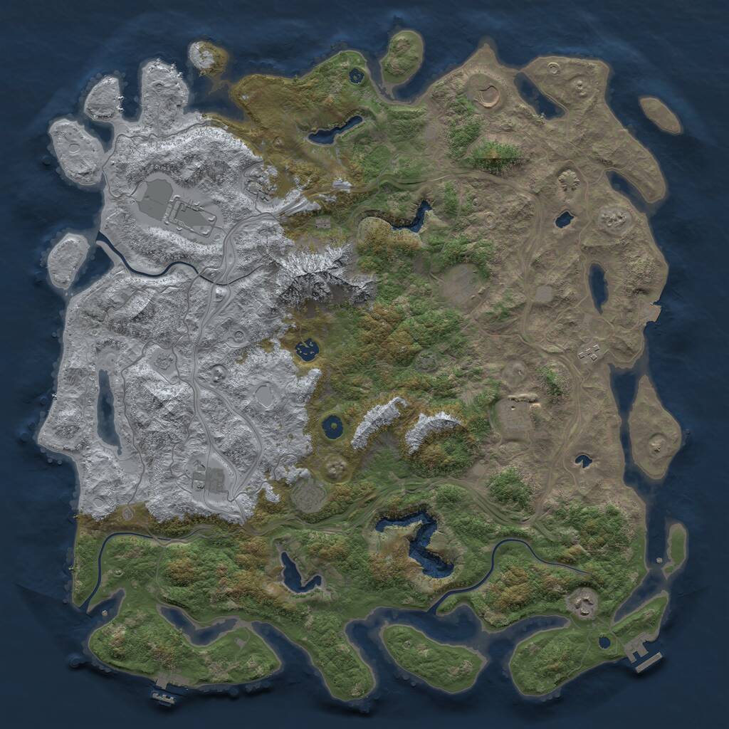 Rust Map: Procedural Map, Size: 5000, Seed: 323592465, 16 Monuments