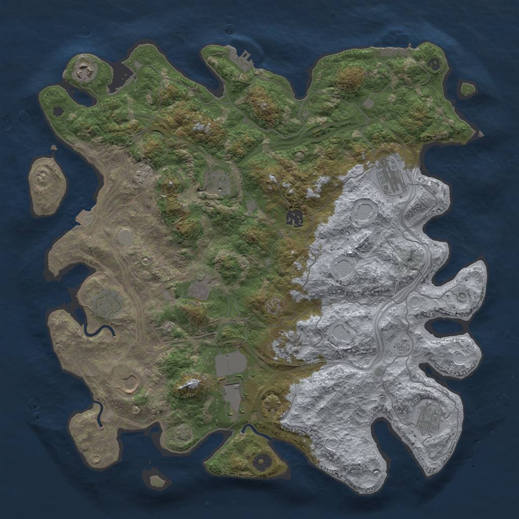 Rust Map: Procedural Map, Size: 4300, Seed: 12112023, 19 Monuments