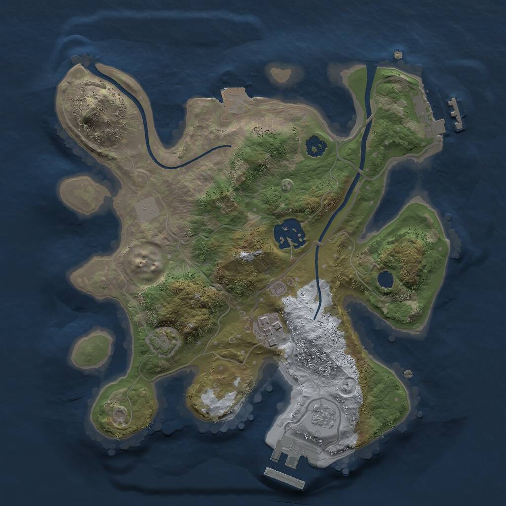 Rust Map: Procedural Map, Size: 2450, Seed: 666, 7 Monuments