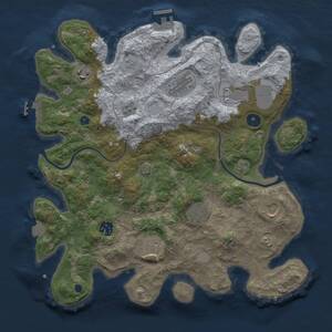 Thumbnail Rust Map: Procedural Map, Size: 3600, Seed: 271552232, 14 Monuments