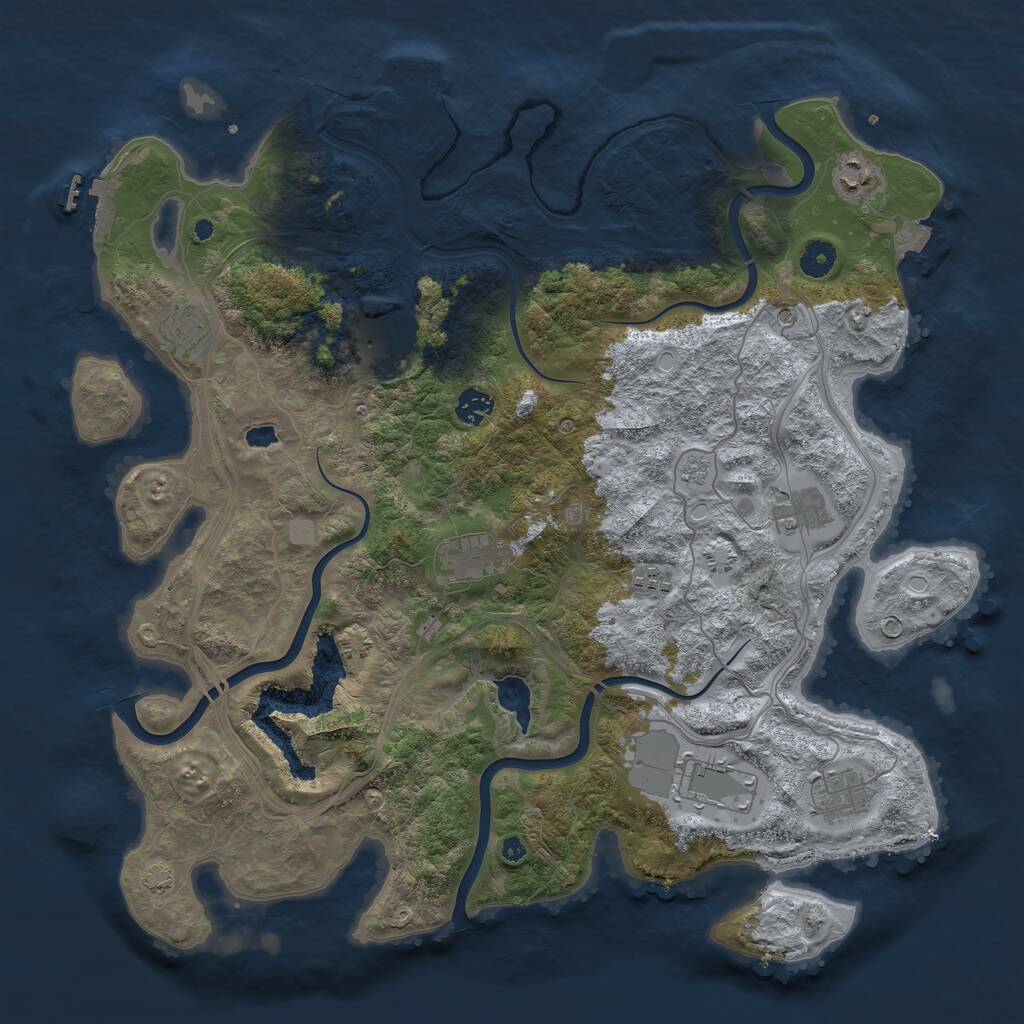 Rust Map: Procedural Map, Size: 4250, Seed: 1422568647, 15 Monuments