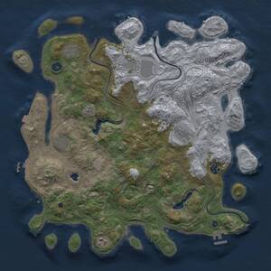 Thumbnail Rust Map: Procedural Map, Size: 4250, Seed: 727328446, 13 Monuments