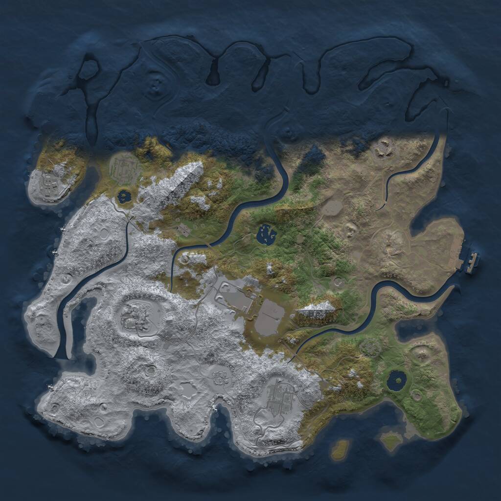 Rust Map: Procedural Map, Size: 3750, Seed: 78148887, 13 Monuments