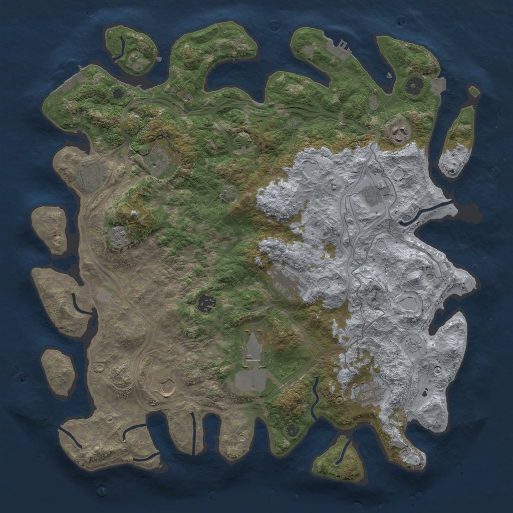 Rust Map: Procedural Map, Size: 4300, Seed: 14346375, 18 Monuments