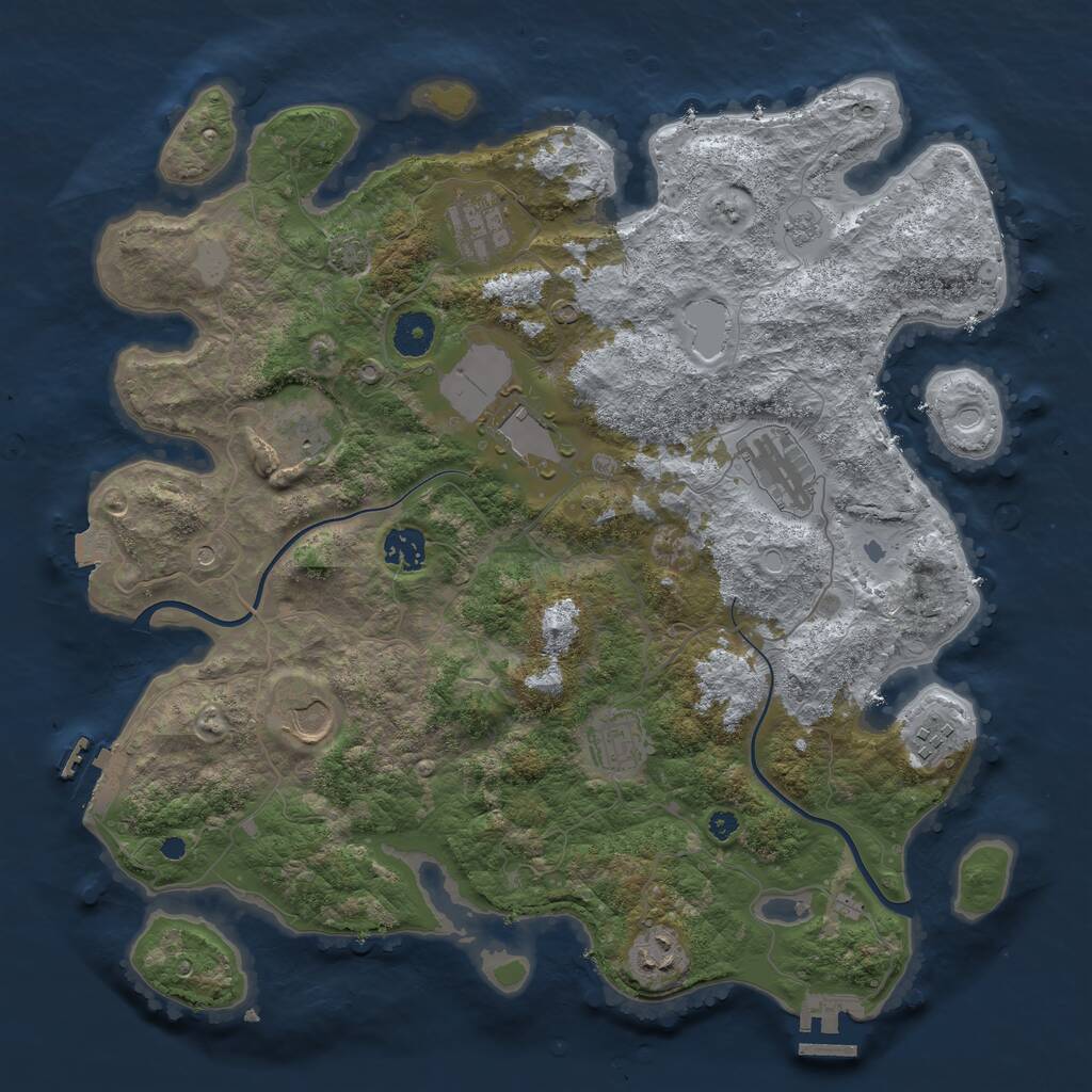 Rust Map: Procedural Map, Size: 3800, Seed: 6622624, 15 Monuments