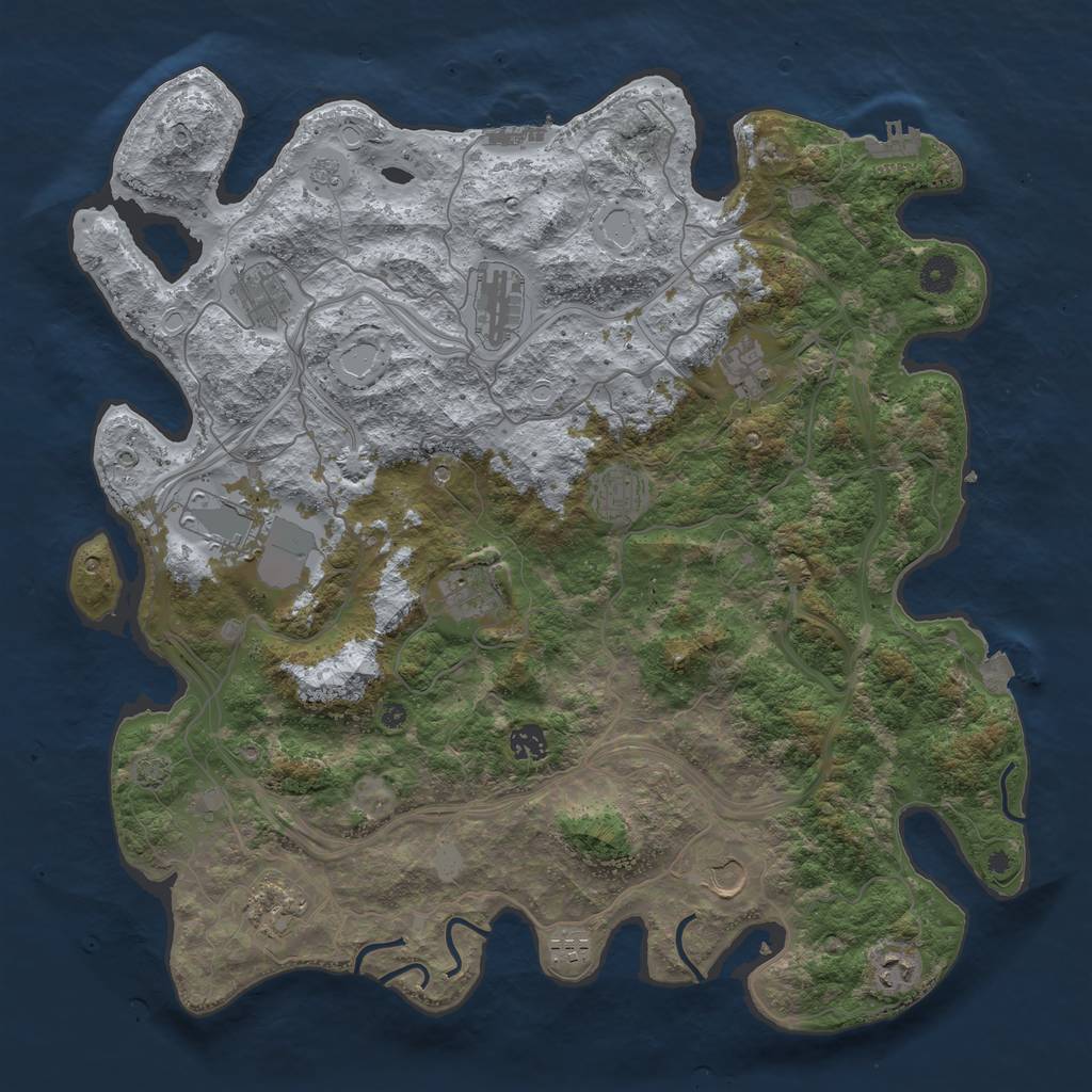 Rust Map: Procedural Map, Size: 4300, Seed: 20336767, 19 Monuments