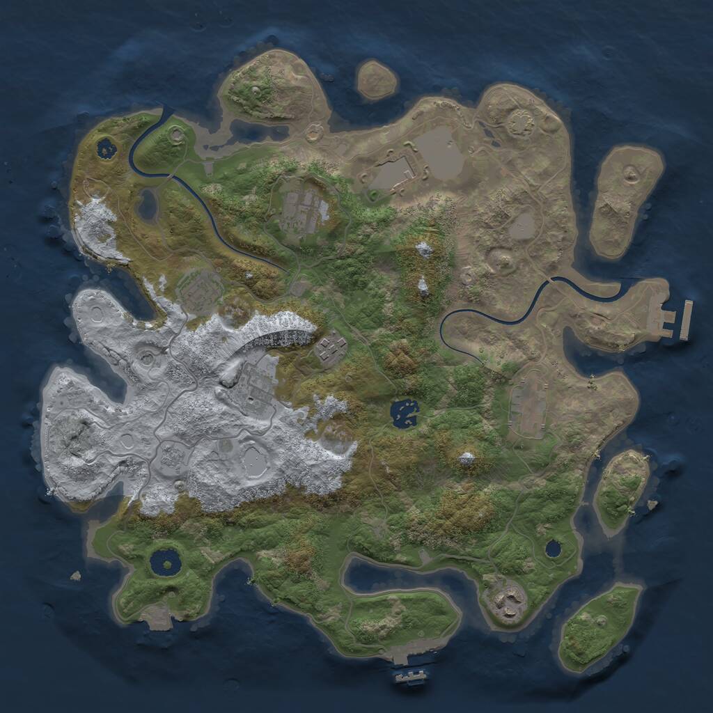 Rust Map: Procedural Map, Size: 3600, Seed: 21111, 14 Monuments