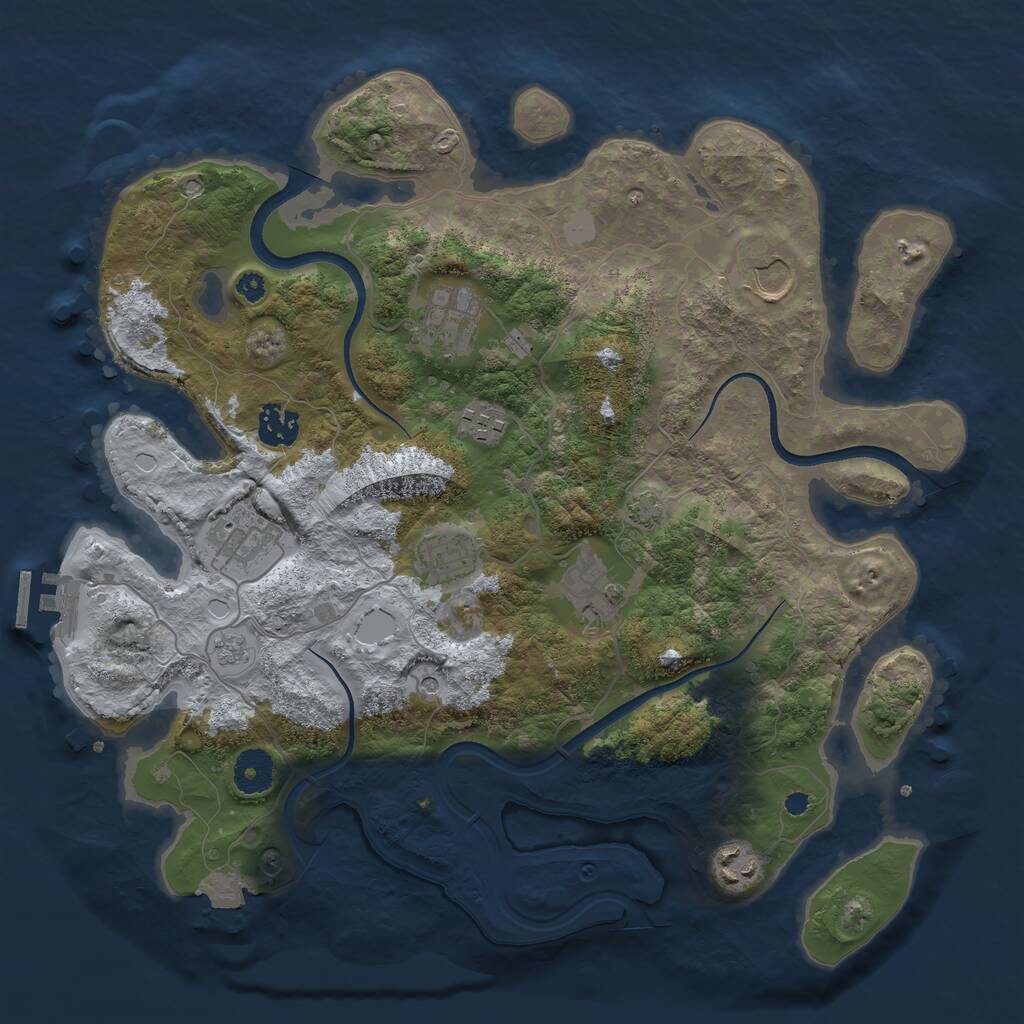 Rust Map: Procedural Map, Size: 3600, Seed: 21111, 13 Monuments