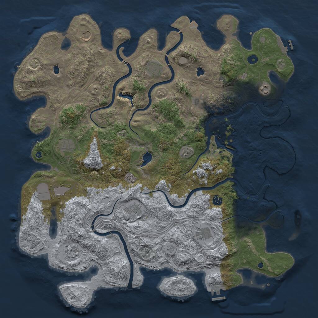 Rust Map: Procedural Map, Size: 4800, Seed: 154839, 17 Monuments
