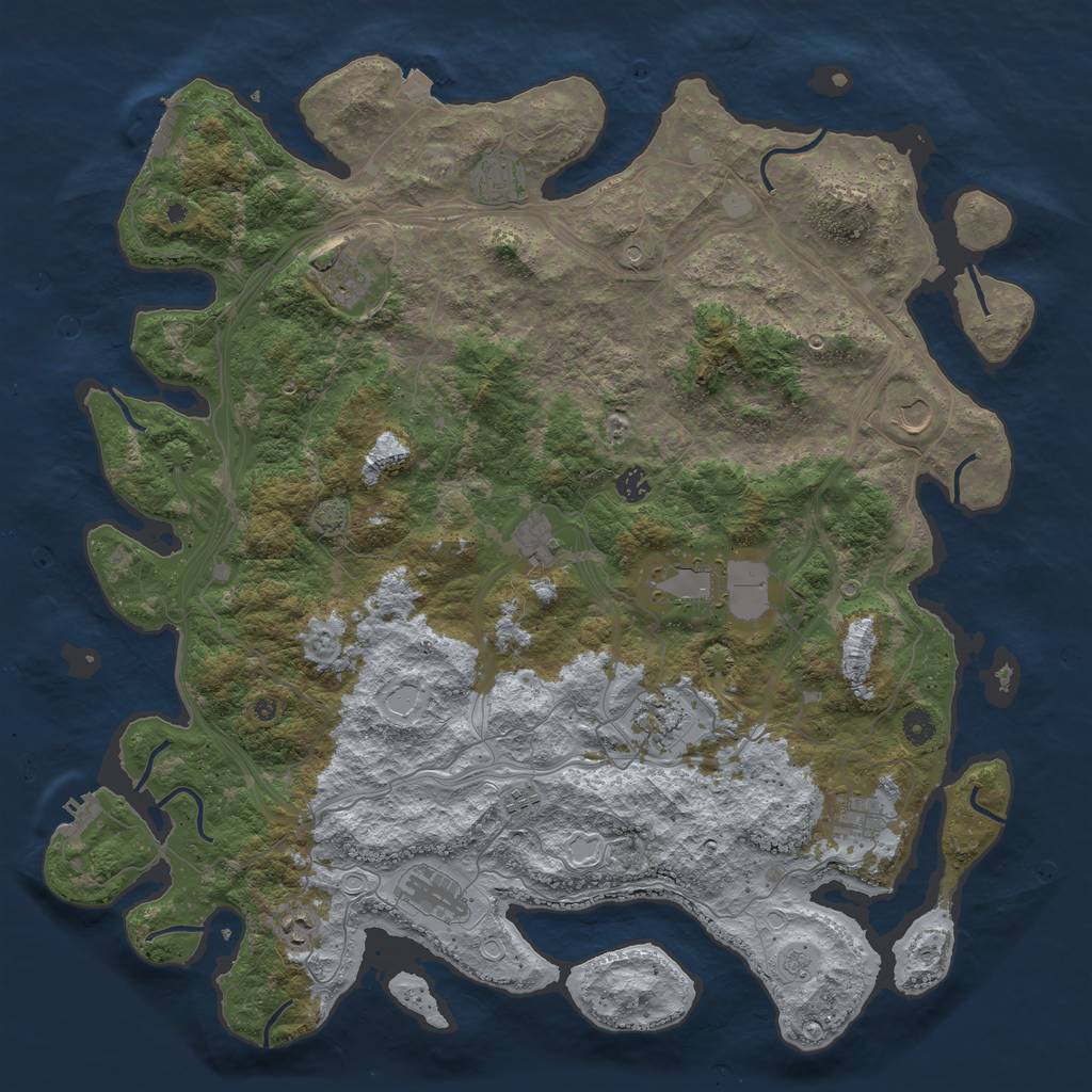 Rust Map: Procedural Map, Size: 4800, Seed: 8634201, 19 Monuments