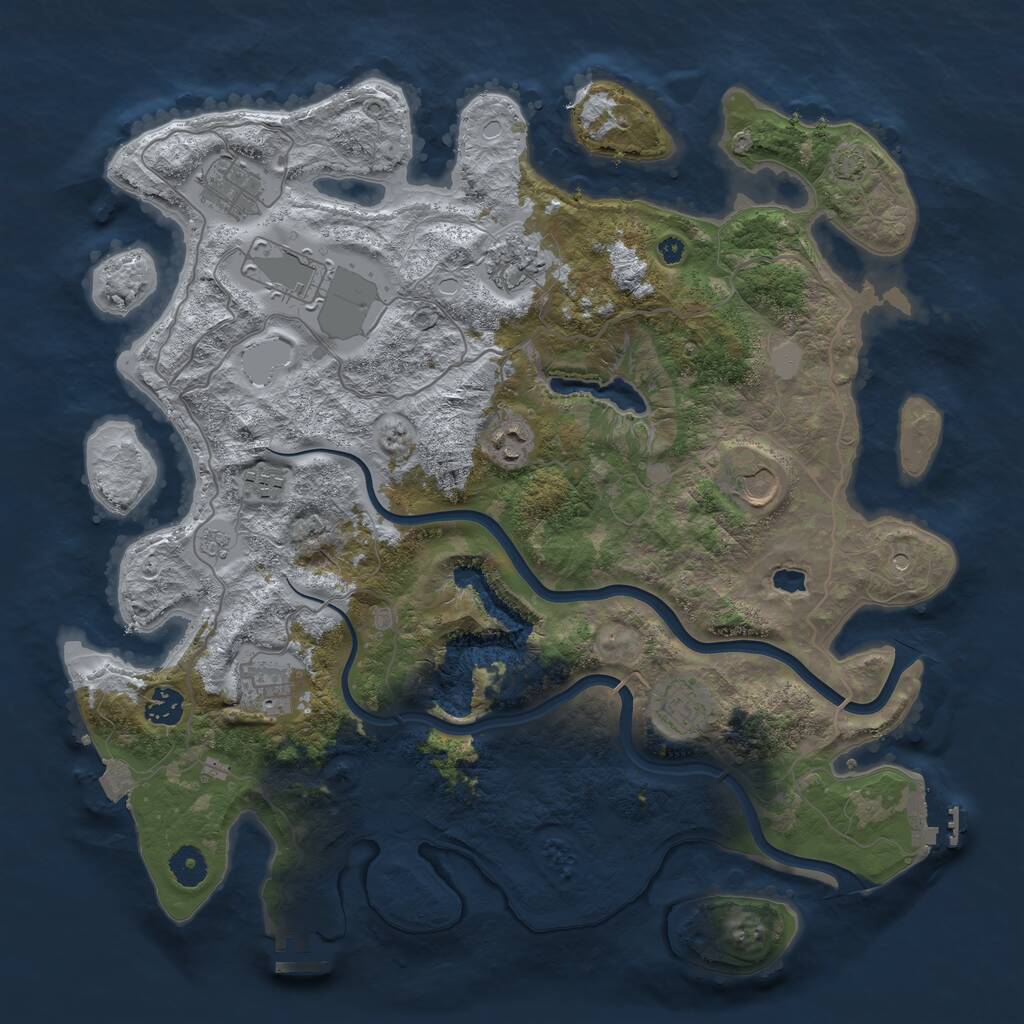 Rust Map: Procedural Map, Size: 4000, Seed: 753079237, 15 Monuments