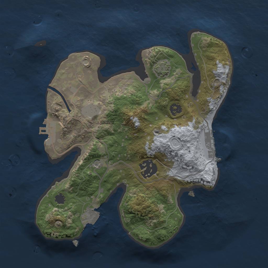 Rust Map: Procedural Map, Size: 2250, Seed: 268658196, 8 Monuments