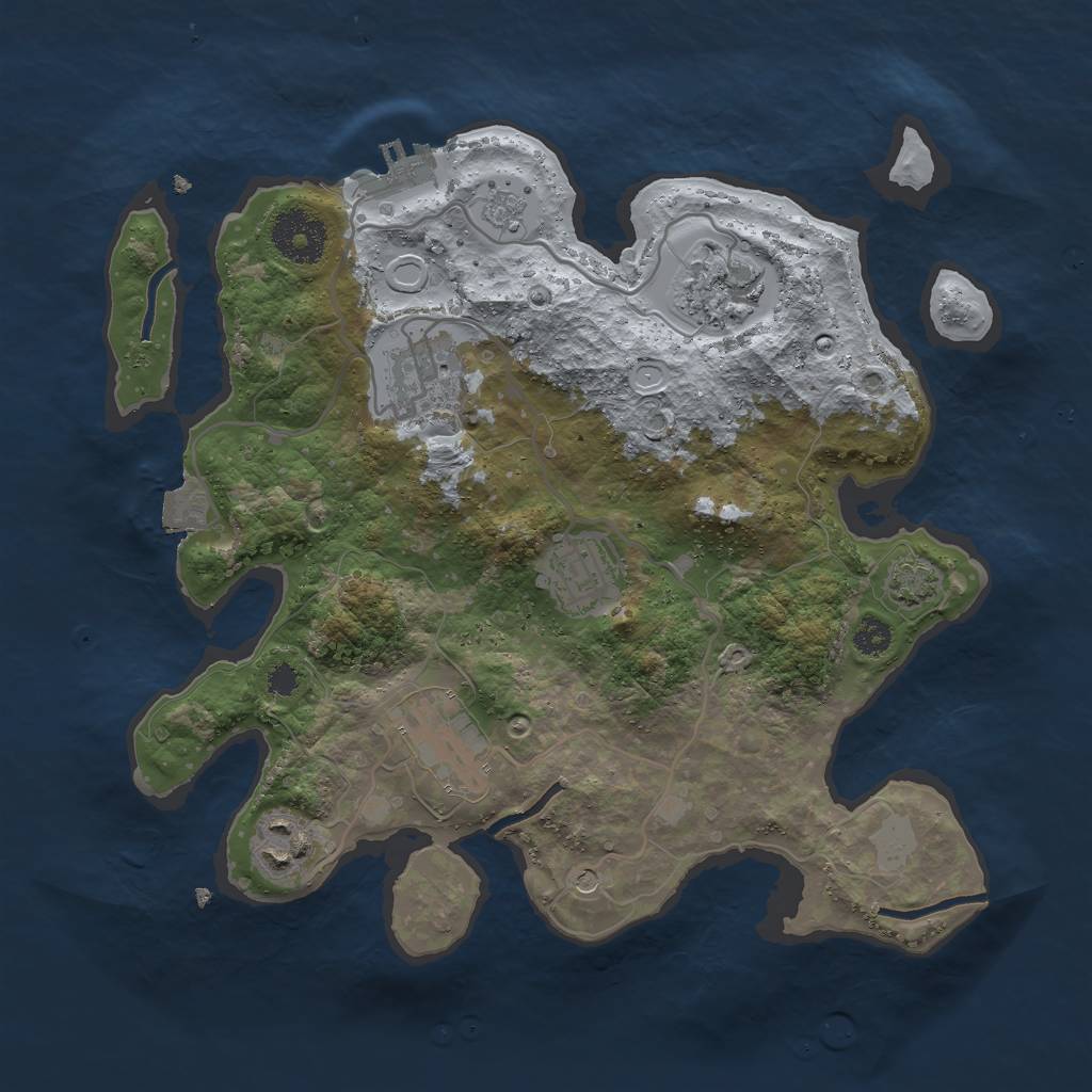 Rust Map: Procedural Map, Size: 3000, Seed: 277768825, 12 Monuments