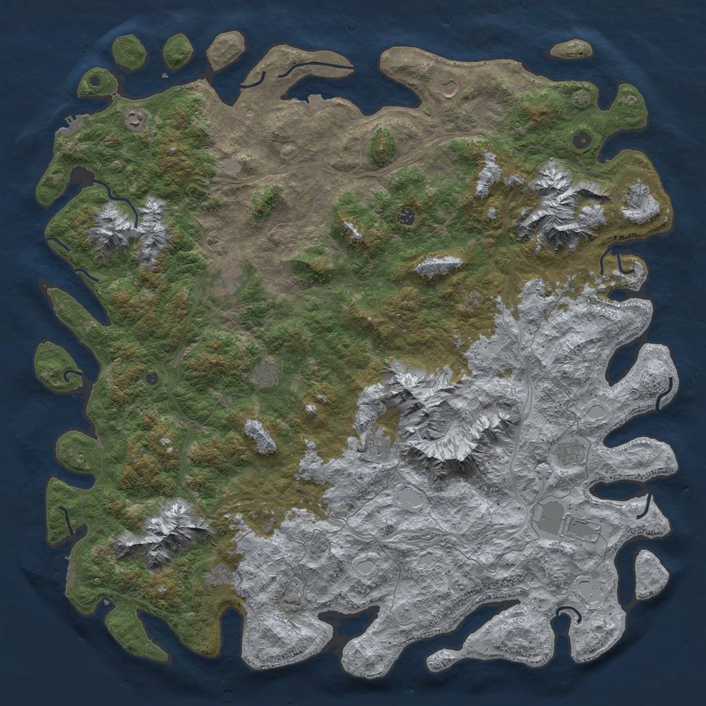 Rust Map: Procedural Map, Size: 6000, Seed: 29178, 19 Monuments