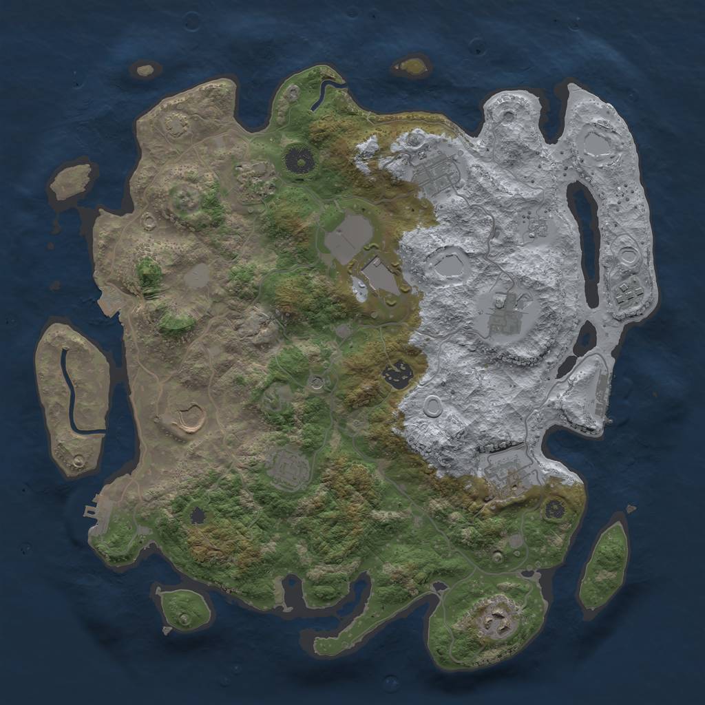Rust Map: Procedural Map, Size: 3750, Seed: 15898825, 18 Monuments