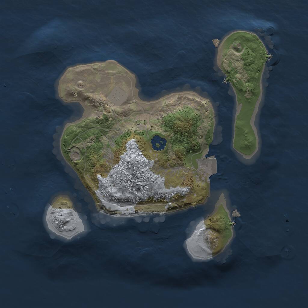 Rust Map: Procedural Map, Size: 2000, Seed: 59387010, 1 Monuments