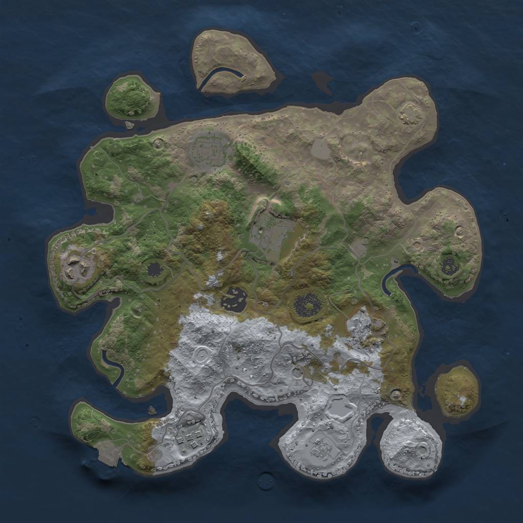 Rust Map: Procedural Map, Size: 3000, Seed: 3288, 12 Monuments