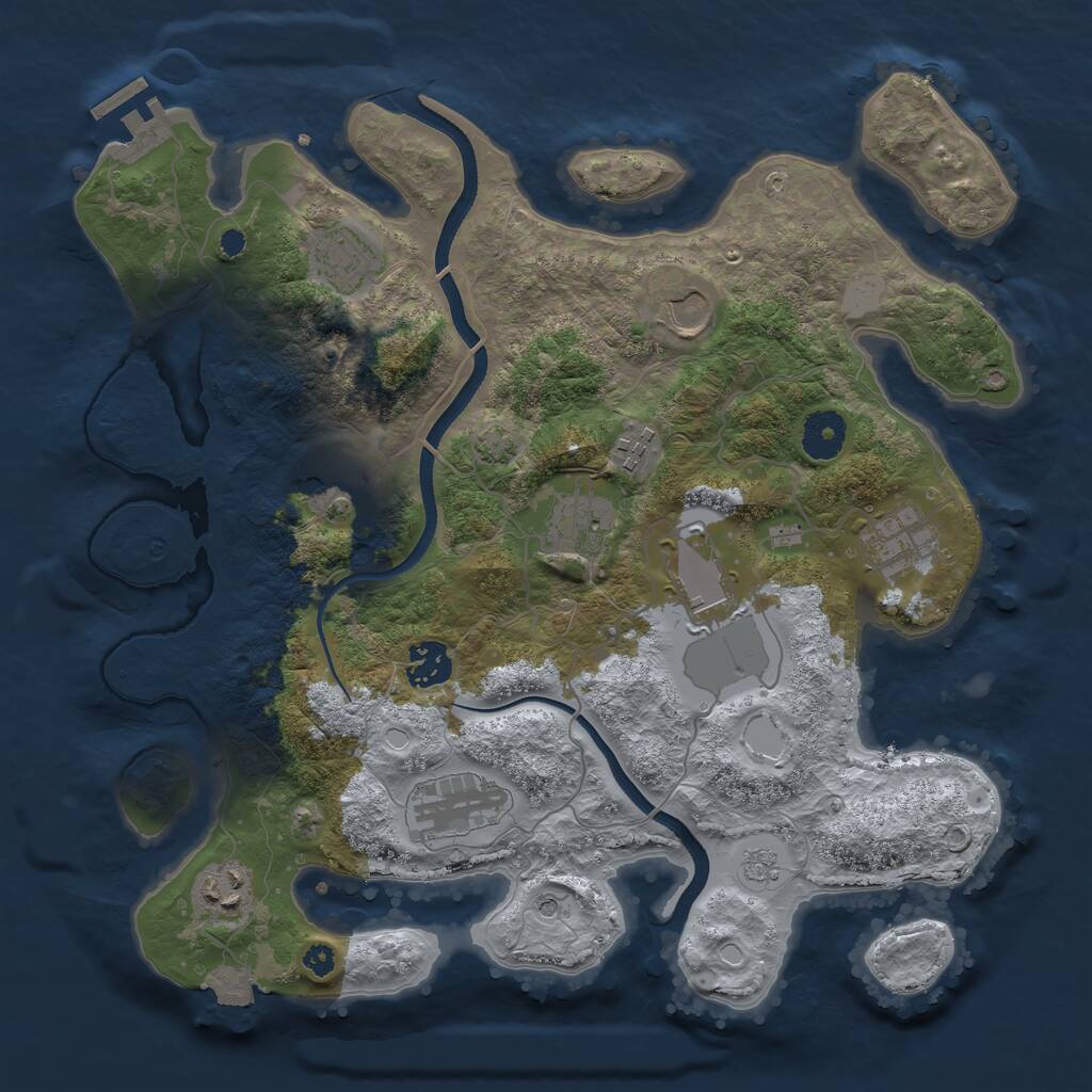 Rust Map: Procedural Map, Size: 3500, Seed: 349656032, 15 Monuments