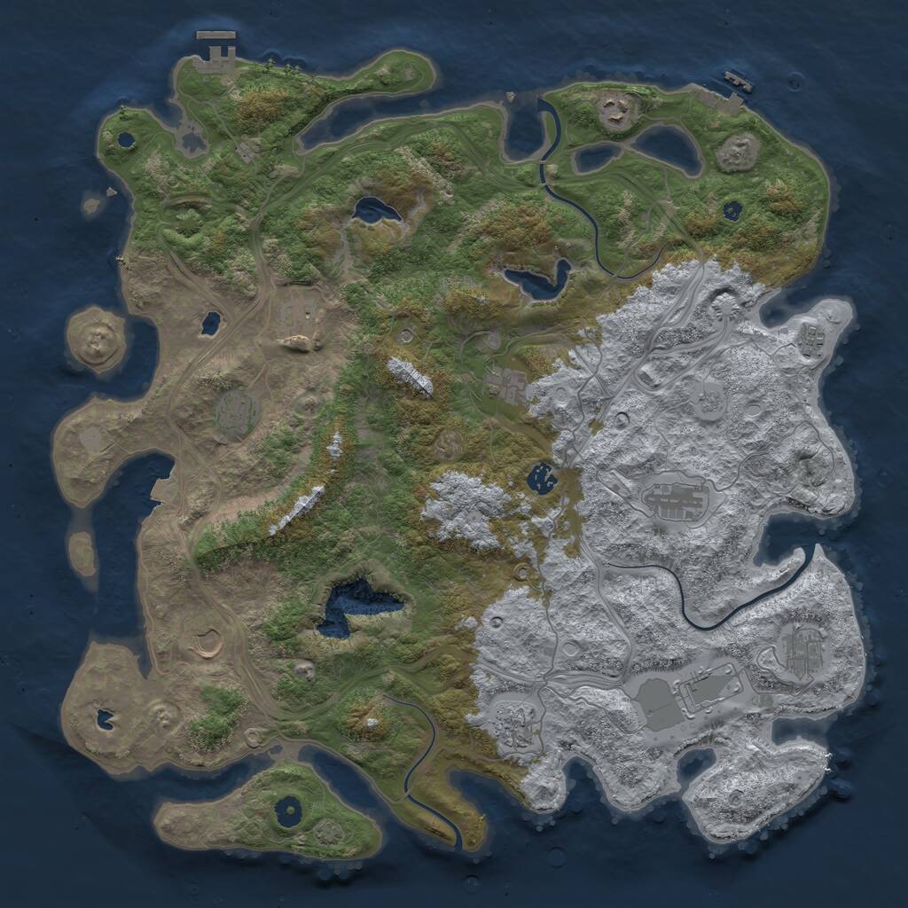 Rust Map: Procedural Map, Size: 4690, Seed: 2100021, 17 Monuments