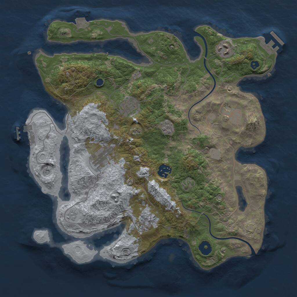 Rust Map: Procedural Map, Size: 3400, Seed: 78405269, 13 Monuments