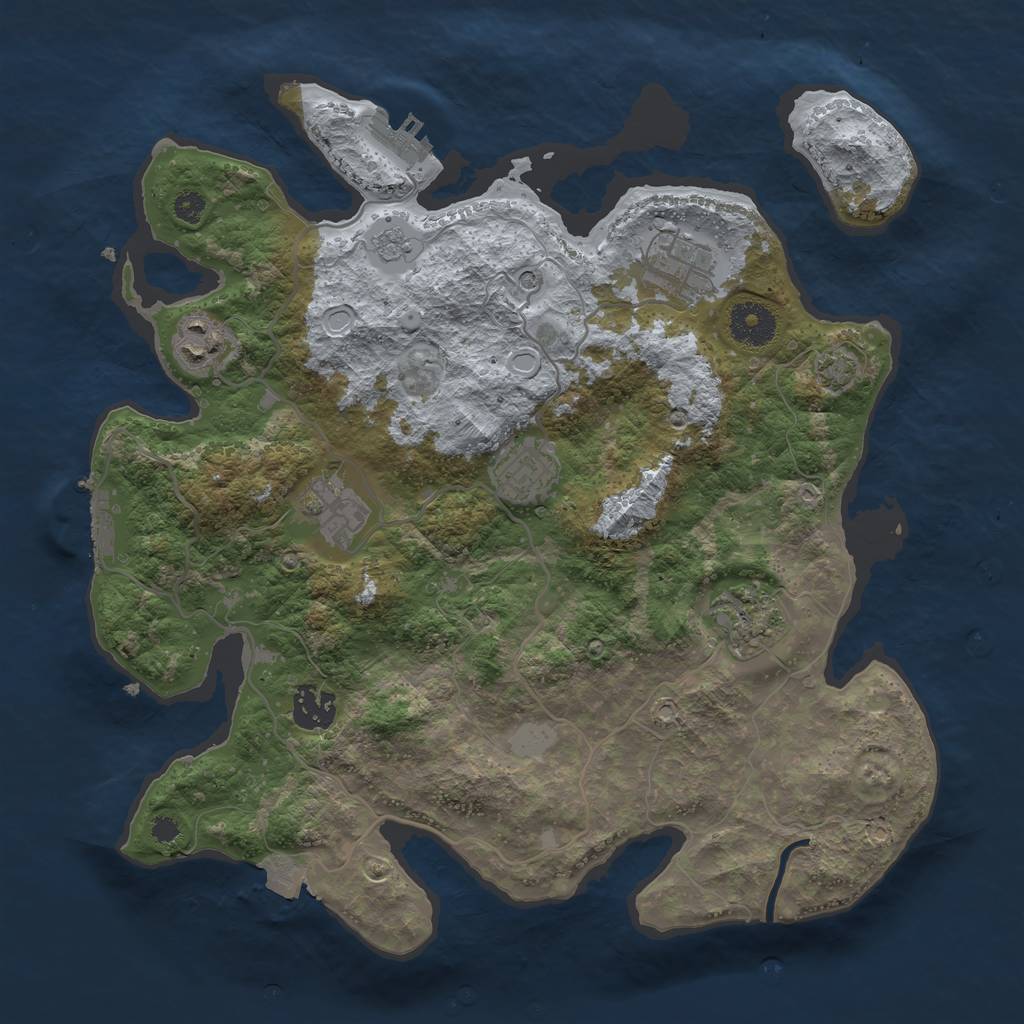 Rust Map: Procedural Map, Size: 3400, Seed: 50790611, 14 Monuments