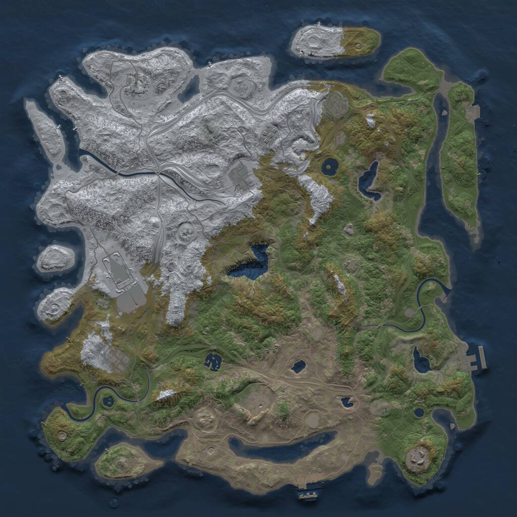 Rust Map: Procedural Map, Size: 4500, Seed: 1386776839, 15 Monuments