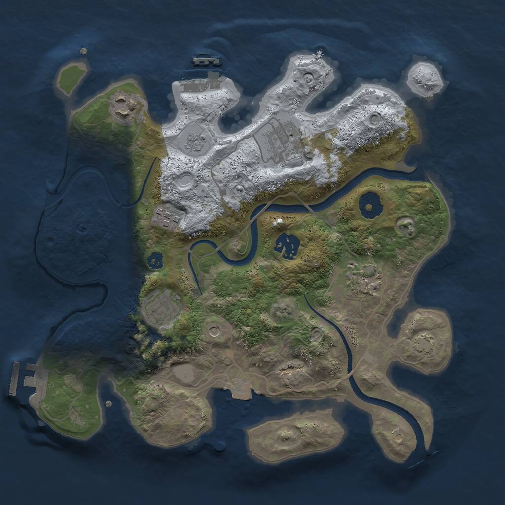 Rust Map: Procedural Map, Size: 3000, Seed: 5079634, 12 Monuments