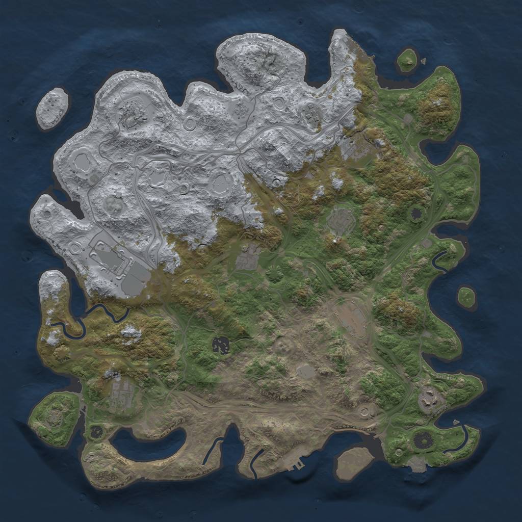 Rust Map: Procedural Map, Size: 4250, Seed: 78778459, 18 Monuments