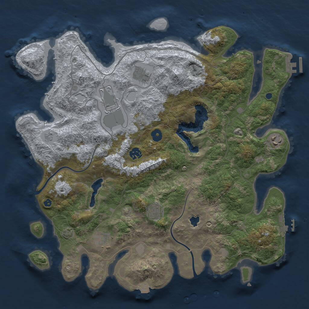 Rust Map: Procedural Map, Size: 4000, Seed: 11115930, 11 Monuments