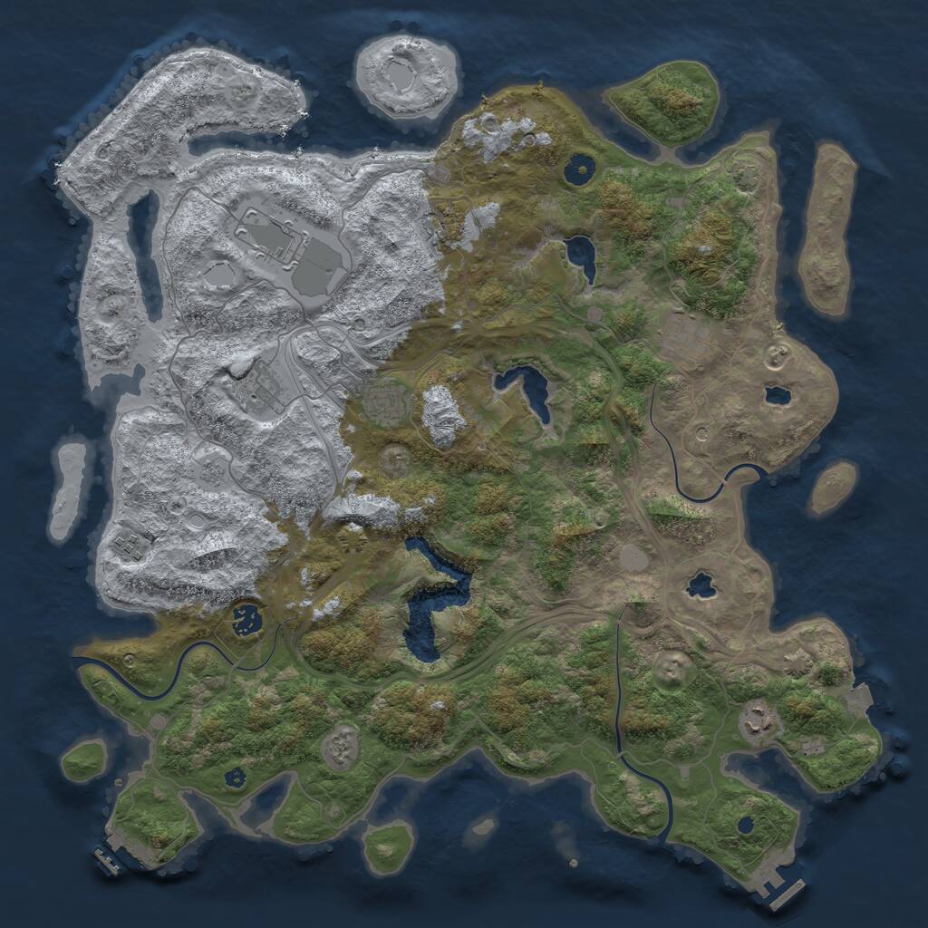 Rust Map: Procedural Map, Size: 4500, Seed: 1248980, 14 Monuments