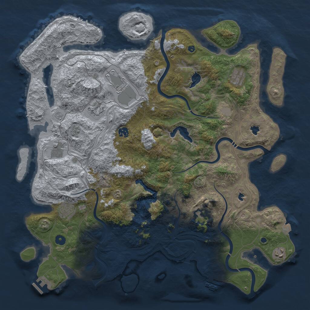 Rust Map: Procedural Map, Size: 4500, Seed: 1248980, 15 Monuments