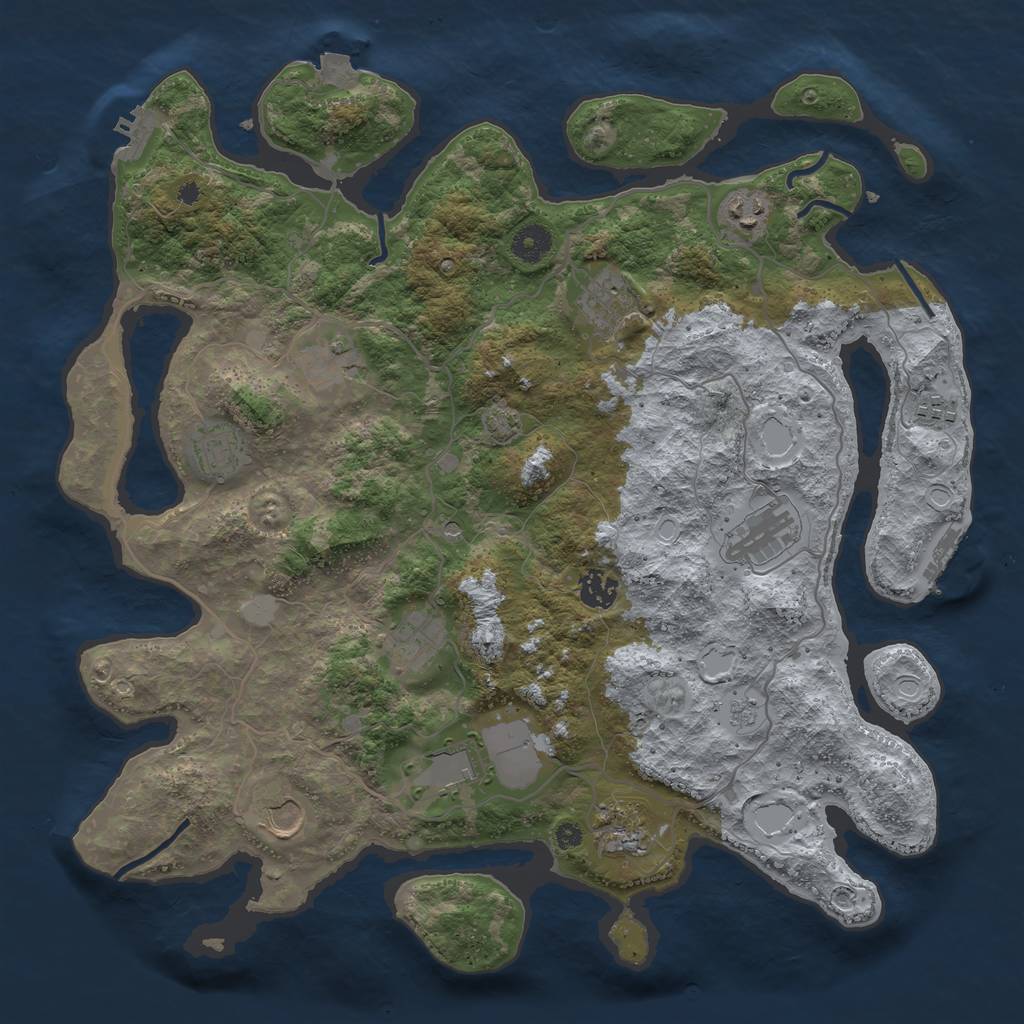 Rust Map: Procedural Map, Size: 4000, Seed: 1538468167, 19 Monuments
