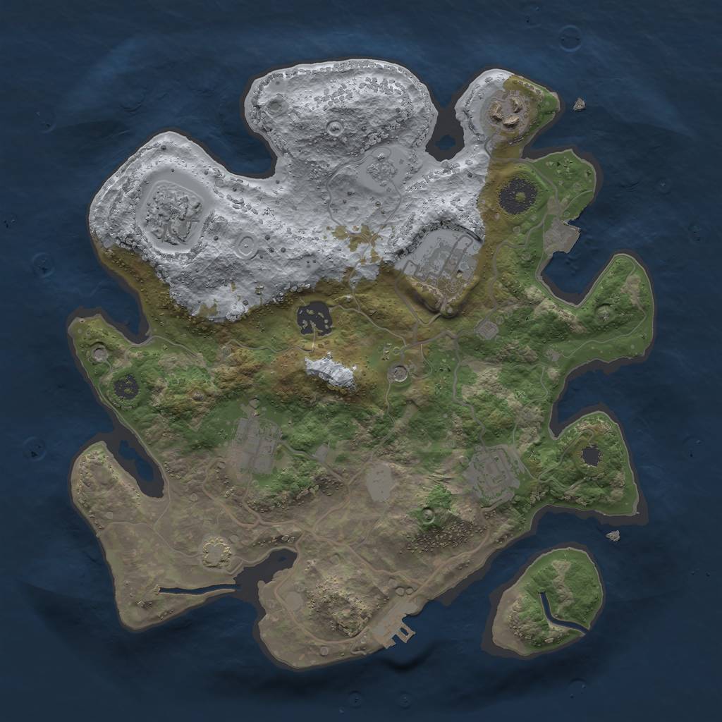 Rust Map: Procedural Map, Size: 3000, Seed: 2125833665, 13 Monuments