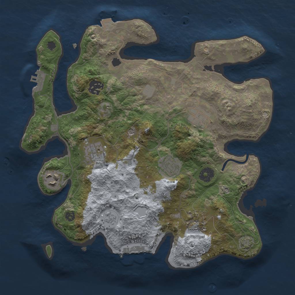 Rust Map: Procedural Map, Size: 3000, Seed: 632966732, 14 Monuments