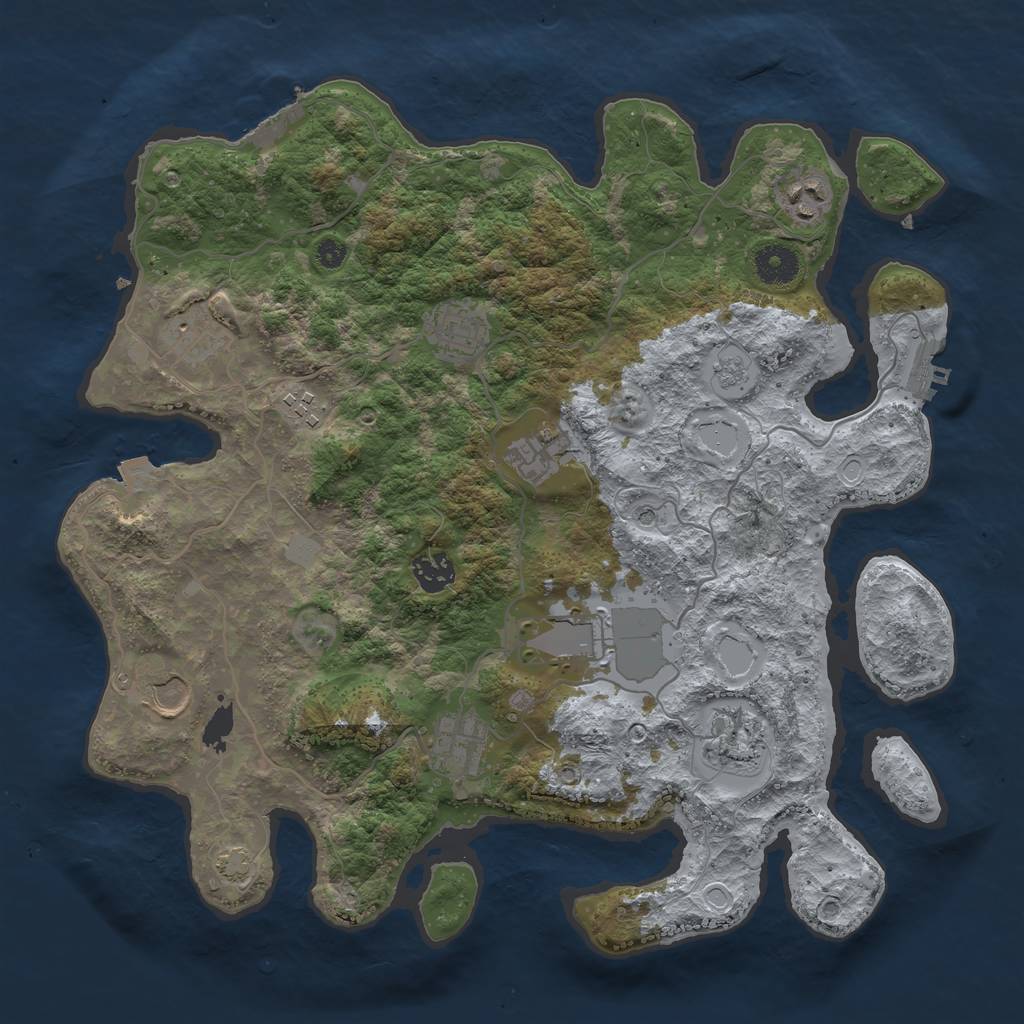 Rust Map: Procedural Map, Size: 3700, Seed: 1645094104, 18 Monuments