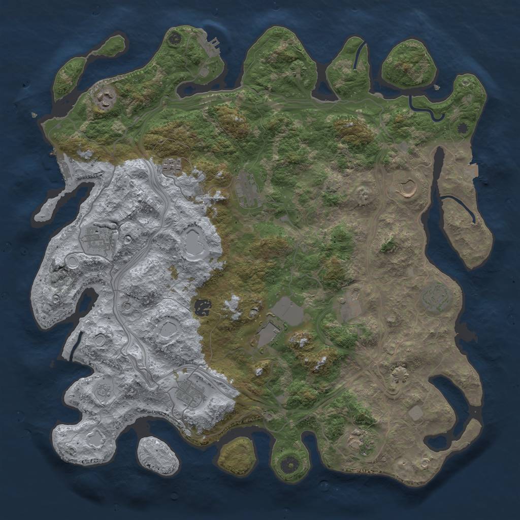 Rust Map: Procedural Map, Size: 4400, Seed: 7976646, 19 Monuments