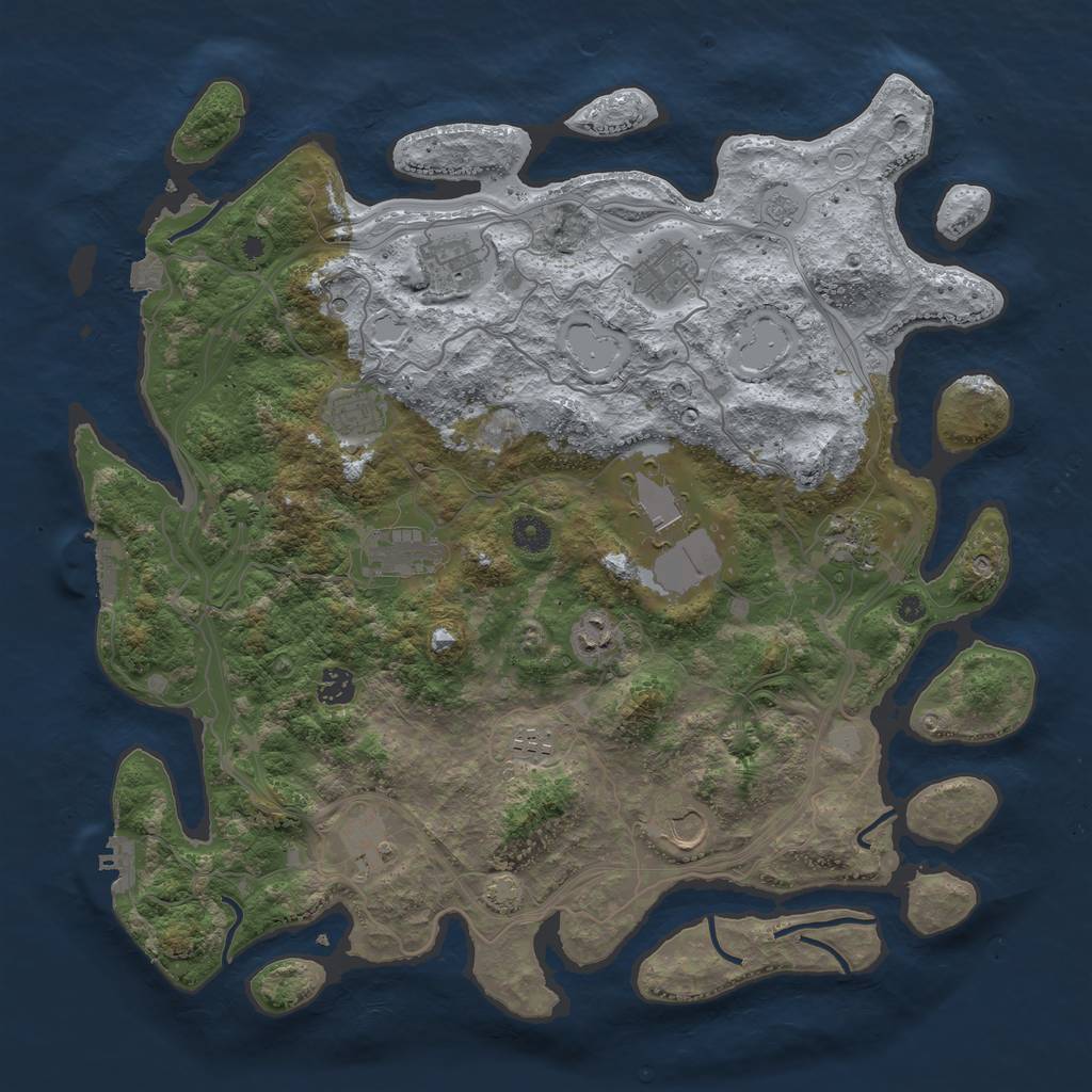 Rust Map: Procedural Map, Size: 4250, Seed: 1190165618, 19 Monuments