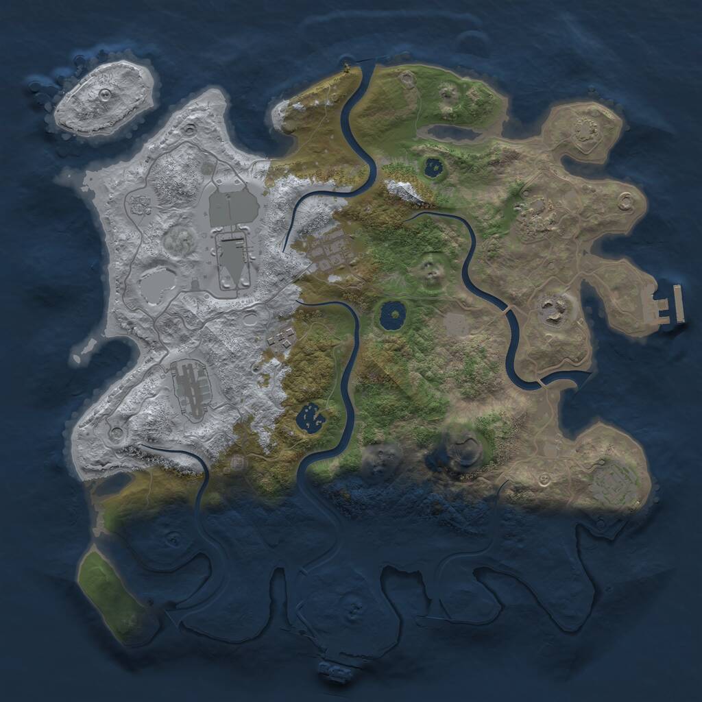 Rust Map: Procedural Map, Size: 3750, Seed: 60999742, 15 Monuments