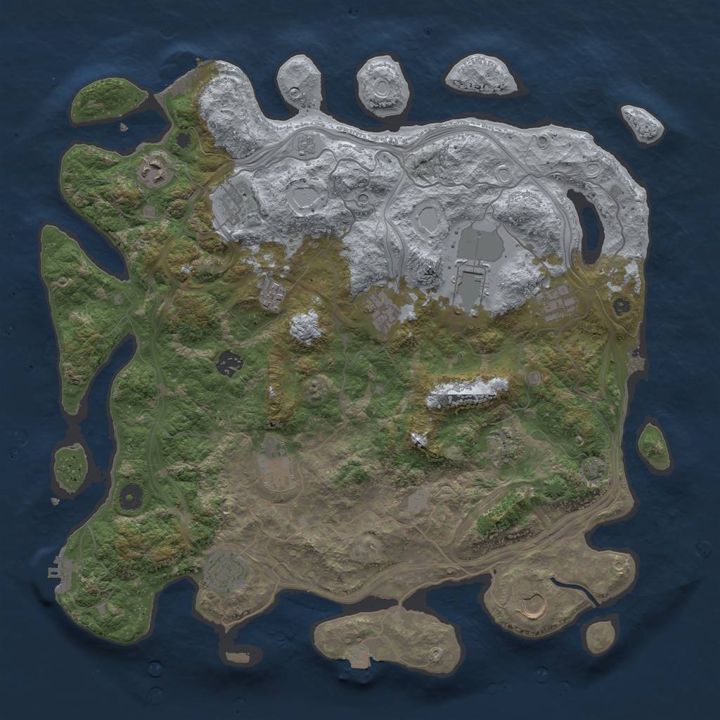 Rust Map: Procedural Map, Size: 4250, Seed: 505074722, 19 Monuments