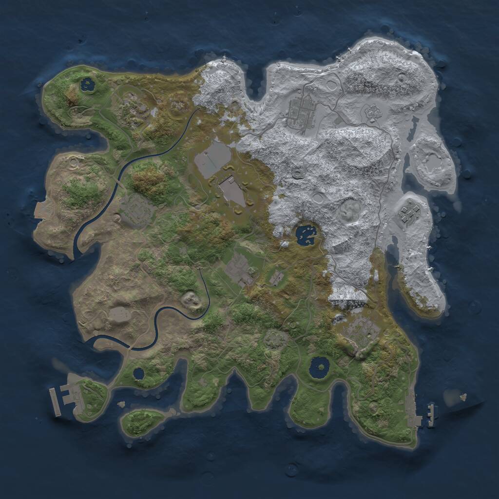 Rust Map: Procedural Map, Size: 3500, Seed: 16361855, 13 Monuments